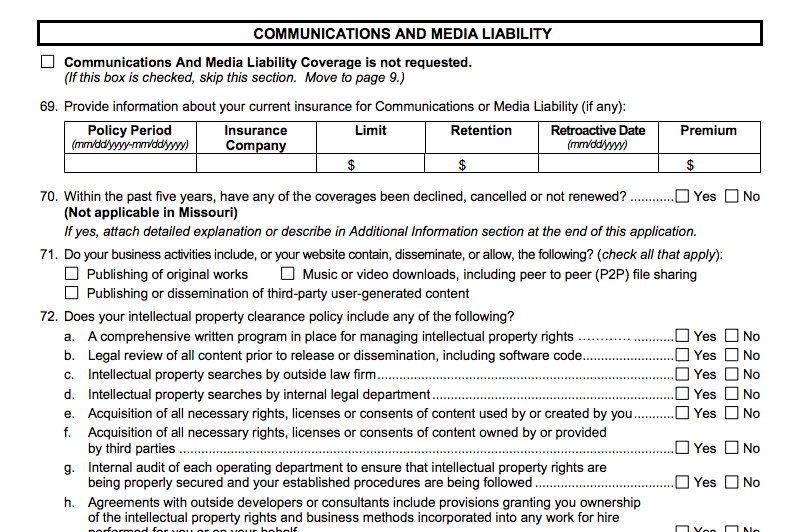 Paper Insurance Form